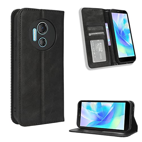 LACAE Kompatible für DOOGEE X97/ X97 Pro Handyhülle, PU Leder Flip Hülle für Handy mit Kartenfach Stand und Magnet Funktion als Brieftasche, schwarz von LACAE