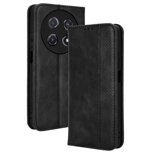 LACAE Kompatible für Huawei nova 12i Handyhülle, PU Leder Flip Hülle für Handy mit Kartenfach Stand und Magnet Funktion als Brieftasche, schwarz LACAE Kompatible für Huawei nova 12i Handyhülle, PU Leder Flip Hülle für Handy mit Kartenfach Stand und Magnet Funktion als Brieftasche, schwarz von LACAE