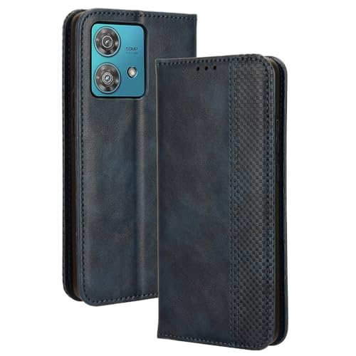 LACAE Kompatible für Motorola Edge 40 Neo Handyhülle, PU Leder Flip Hülle für Handy mit Kartenfach Stand und Magnet Funktion als Brieftasche, Blau LACAE Kompatible für Motorola Edge 40 Neo Handyhülle, PU Leder Flip Hülle für Handy mit Kartenfach Stand und Magnet Funktion als Brieftasche, Blau von LACAE