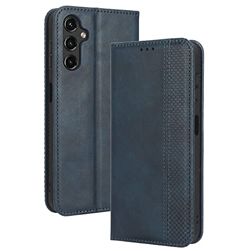 LACAE Kompatible für Samsung Galaxy A14 4G Handyhülle, PU Leder Flip Hülle für Handy mit Kartenfach Stand und Magnet Funktion als Brieftasche, Blau LACAE Kompatible für Samsung Galaxy A14 4G Handyhülle, PU Leder Flip Hülle für Handy mit Kartenfach Stand und Magnet Funktion als Brieftasche, Blau von LACAE