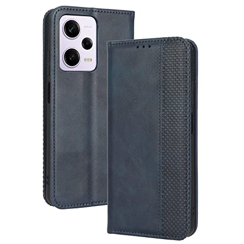 LACAE Kompatible für Xiaomi Redmi Note 12 5G Handyhülle, PU Leder Flip Hülle für Handy mit Kartenfach Stand und Magnet Funktion als Brieftasche, Blau von LACAE