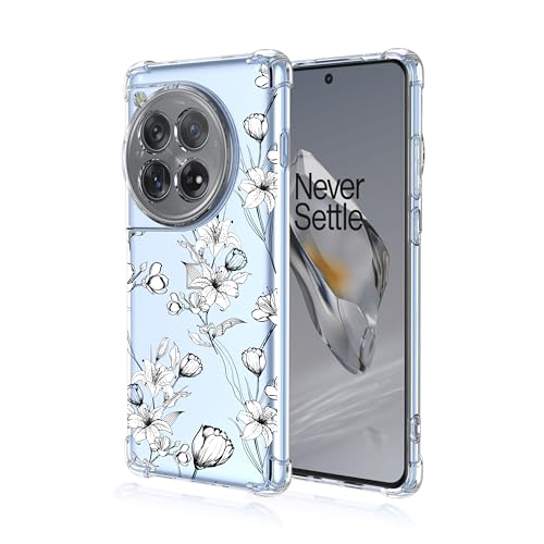LACAE Transparent Schönes Handyhülle für OnePlus 12, Weiche Klare Farbenfrohe TPU Hülle, Stilvolle, Gut Aussehende Schutzhülle Hat Hübsche Weiße Blume Dekoriert LACAE Transparent Schönes Handyhülle für OnePlus 12, Weiche Klare Farbenfrohe TPU Hülle, Stilvolle, Gut Aussehende Schutzhülle Hat Hübsche Weiße Blume Dekoriert von LACAE