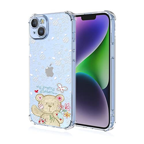 LACAE Transparent Schönes Handyhülle für Samsung Galaxy A55 5G, Weiche Klare Farbenfrohe TPU Hülle, Stilvolle, Gut Aussehende Schutzhülle Hat Hübsche Bär Dekoriert von LACAE