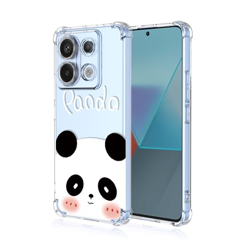 LACAE Transparent Schönes Handyhülle für Xiaomi Redmi Note 13 5G, Weiche Klare Farbenfrohe TPU Hülle, Stilvolle, Gut Aussehende Schutzhülle Hat Hübsche Riesenpanda Dekoriert von LACAE