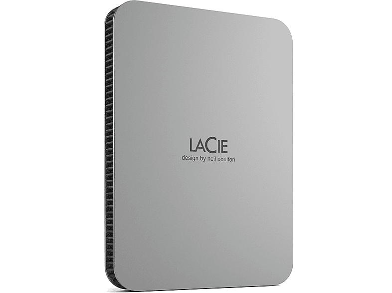 LACIE Mobile Drive Festplatte, 1 TB HDD, 2,5 Zoll, extern, Moon Silver von LACIE