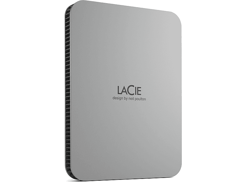 LACIE Mobile Drive Festplatte, 2 TB HDD, 2,5 Zoll, extern, Moon Silver von LACIE