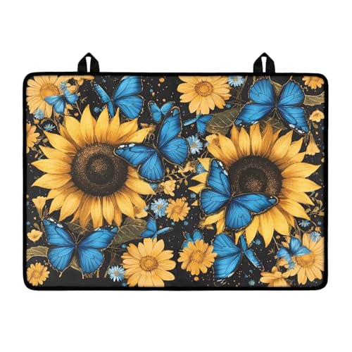 LACIYISON Herdplattenabdeckungen mit Sonnenblumen-Gänseblümchen-Motiv für Elektroherd, hitzebeständige Silikon-Glas-Herdplattenabdeckung, Schutzfolie, Induktionskochfeld-Schutzreihe, von LACIYISON