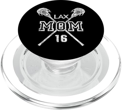LAX Mom #16 Lacrosse Mom Player Number 16 Geschenke zum Muttertag PopSockets PopGrip für MagSafe von LACROSSE MOM NUMBER JERSEY FAVORITE PLAYER GIFTS