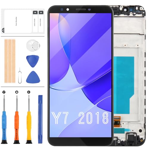 Bildschirm Ersatz für Huawei Y7 2018 LDN-L01 LDN-LX3/Y7 Prime 2018 LDN-L21 LDN-LX2 LDN-TL10/Y7 Pro 2018/Nova 2 Lite 6 Zoll LCD Display Touch Digitizer Panel Vollständige Montage (Schwarz mit Rahmen) von LADYSON