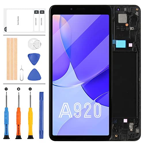 Bildschirm Ersatz für Samsung Galaxy A9 (2018) A9 Star Pro A9s SM-A920F/DS A920 LCD Display Touchscreen Digitizer Montage Sensor Glas Kits für SM-A920 A920N A920F 6,3 Zoll (OLED) (Schwarz mit Rahmen) von LADYSON