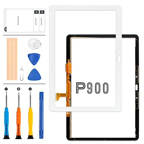 Digitizer für Samsung Galaxy Note Pro 12.2 P900 P901 P905 T900 T905 Touchscreen-Digitizer für SM-P900 Vollglas-Sensor-Panel-Objektiv-Set, mit gratis Reparaturwerkzeugen (nicht LCD) (weiß) von LADYSON