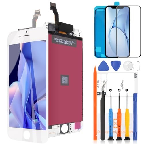 Display für iPhone 6 LCD-Bildschirm für iPhone 6 Ersatz Bildschirm für iPhone 6 4.7" LCD Display Touchscreen Digitizer Assebmly (Modell: A1549 A1586 A1589 A1522 A1524) mit Werkzeugen (Weiß) von LADYSON