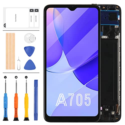 Ersatz-LCD-Bildschirm für Samsung Galaxy A70 A705 SM-A705F A705FN A705MN/DS LCD Display Touch Glass Assembly Digitizer Panel Repair Parts Kit with Free Tempered Glass + Tools (OLED with Frame) von LADYSON