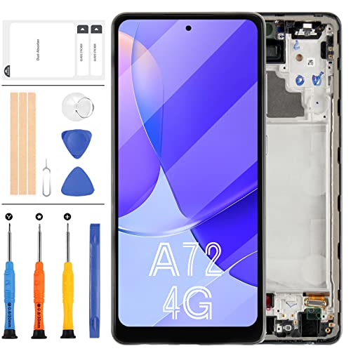 Für Samsung Galaxy A72 4G LCD-Bildschirm für Samsung Galaxy A72 Bildschirm Ersatz A725F SM-A725M LCD Display Touch Digitizer Montagesatz (INCELL Schwarz mit Rahmen) von LADYSON