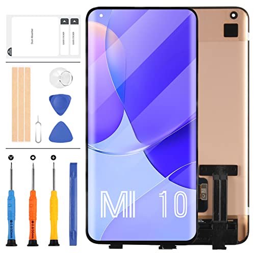 Für Xiaomi Mi 10 5G/MI 10 M2001J2G M2001J2I LCD Bildschirm Ersatz für Xiaomi Mi 10 Pro M2001J1G LCD Display Teile Montage Sensor Touch Digitizer Glas Reparaturset (C Version) von LADYSON