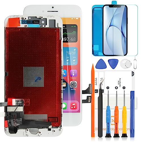 Ersatz-LCD-Bildschirm für iPhone SE 2020 für iPhone SE2 SE 2. Generation, Touch-Montageteile, A2296, A2275, A2298, Sensor-Glasscheibe, Digitizer, Reparatur-Set mit Schutzfolie und Werkzeugen (weiß) von LADYSON