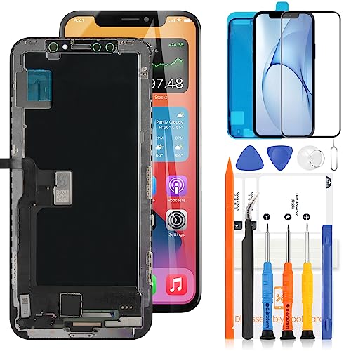 Ersatz-Set für iPhone X, LCD-Display, 3D-Touch-Digitalisierer, 14,7 cm (5,8 Zoll), kompatibel mit A1865, A1901, A1902, Schwarz von LADYSON