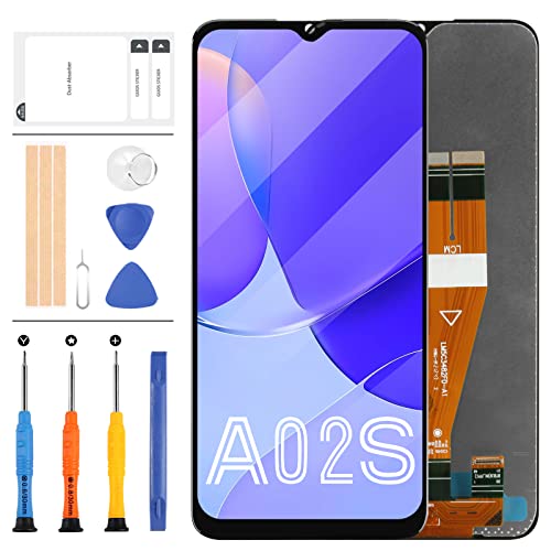 LADYSON Bildschirm Ersatz für Samsung Galaxy A02s A025 A025F SM-A025F/DS A025G/DS LCD Display mit Touch Digitizer Montage Matrix Sensor Vollglas Reparatursets von LADYSON