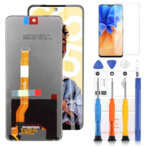 LADYSON Bildschirm für Oppo Realme C55 RMX3710 Display 6,72 Zoll für Realme C55 LCD-Bildschirm Touchscreen Montage Ersatz Glas Digitizer mit Werkzeugen (Schwarz) von LADYSON