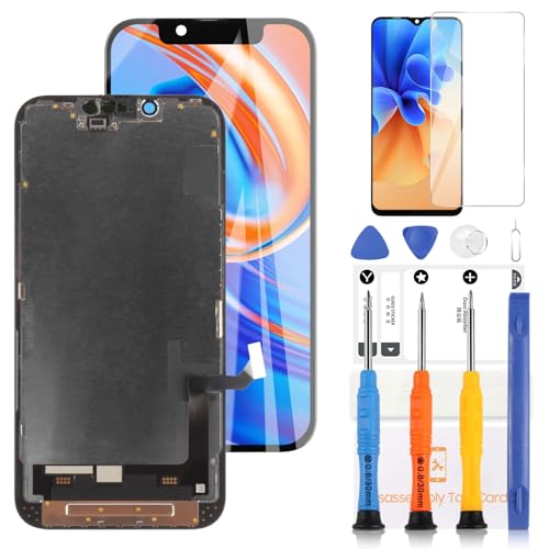 LADYSON Bildschirm für iPhone 14 LCD Display für iPhone 14 Ersatz Bildschirm für iPhone 14 Touchscreen Digitizer A2882, A2649, A2881, A2884, A2883 Reparatursatz (Schwarz INCELL) von LADYSON