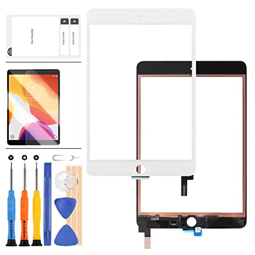 LADYSON Ersatz-Touchscreen Compatible für iPad Mini 4 A1538 A1550 7,9 Zoll Touch Digitizer Glas Touchscreen Reparaturteile Montagesets mit gehärtetem Glas Displayschutz (weiß) von LADYSON