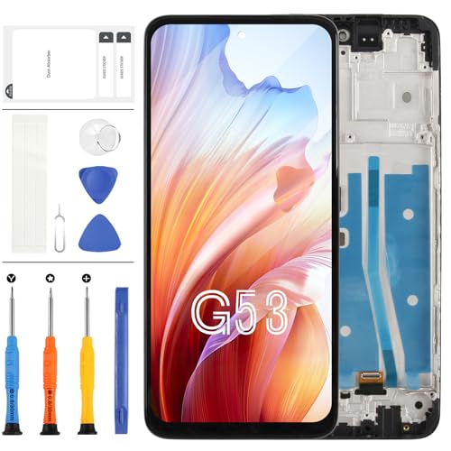 LADYSON Ersatzdisplay für Motorola Moto G53 5G XT2335-2 LCD-Display, Touchscreen-Digitalisierer, Montage-Reparaturteile mit Werkzeug-Kits (Schwarz mit Rahmen) von LADYSON