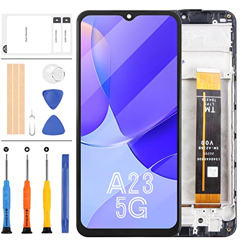 LADYSON Für Samsung Galaxy A23 5G A236 Bildschirm Ersatz für SM-A236U SM-A236U1 SM-A236B LCD Display Touch Screen Digitizer Montage Reparatur Teile Kit (Schwarz mit Rahmen) von LADYSON