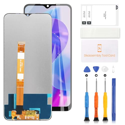 LADYSON LCD-Bildschirm für Realme C25Y RMX3265 LCD Display Touchscreen Replacement montiert mit Reparaturset Werkzeug (Schwarz 6,5 Zoll) von LADYSON