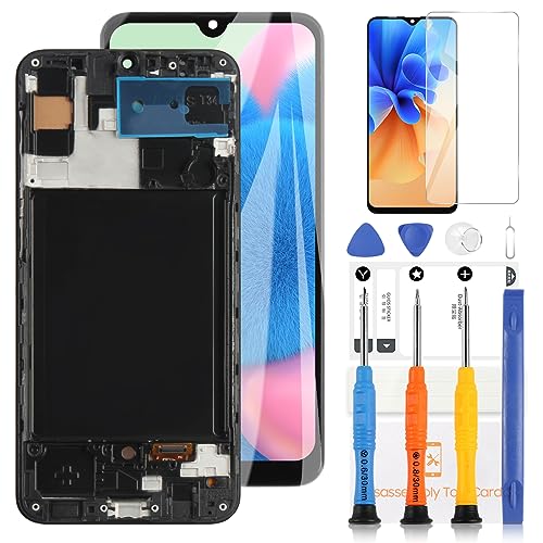 LADYSON LCD-Bildschirm für Samsunag Galaxy A30S A307F Ersatz LCD Display Digitizer Touchscreen Glas Panel Assembly 6.4" Reparaturteile Kit mit Werkzeugen (Schwarz mit Rahmen) von LADYSON