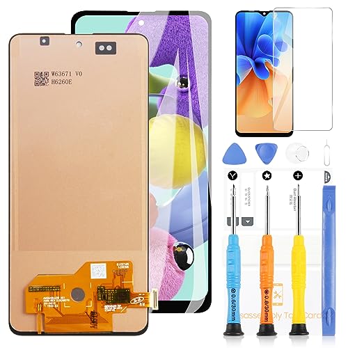 LADYSON LCD-Bildschirm für Samsung Galaxy A51 A515F SM-A515F/DS A515F/DS A515F LCD-Bildschirm Touchscreen Montage Ersatz Glas Digitizer mit Werkzeugen (INCELL Schwarz) von LADYSON