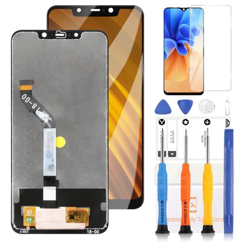 LADYSON LCD-Bildschirm für Xiaomi Mi Pocophone F1 Ersatzbildschirm für Xiaomi Poco F1 LCD Display Touchscreen Digitizer Assembly Kit mit Werkzeugen 6,2 Zoll (Schwarz) von LADYSON