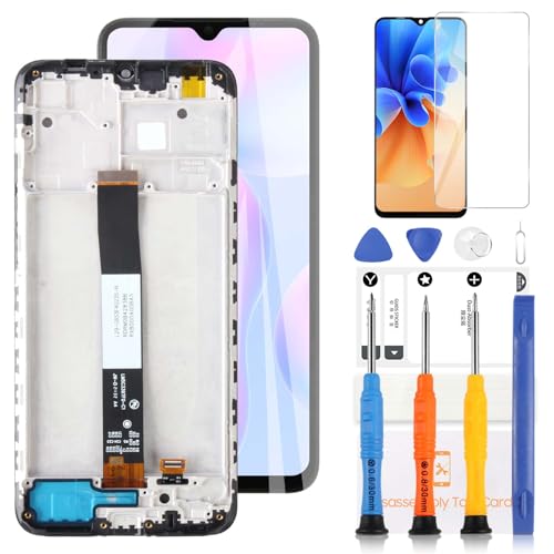 LADYSON LCD-Bildschirm für Xiaomi Redmi 9AT M2006C3LVG / Redmi 9i M2006C3LII LCD Display Touchscreen Digitizer Montage Glas Ersatz mit Werkzeuge (6,53 Zoll mit Rahmen, nicht für Redmi 9A) von LADYSON