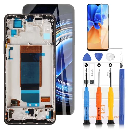 LADYSON LCD-Bildschirm für Xiaomi Redmi K50 / Redmi K50 PRO Display für Xiaomi Poco F4 LCD Display Touchscreen Digitizer Assembly Ersatzteil Kit mit Werkzeug (OLED Schwarz mit Rahmen) von LADYSON