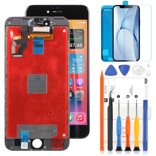 LADYSON LCD Bildschirm für iPhone 6S Plus 5,5 Zoll LCD Display 3D Touch Screen Digitizer Assembly für iPhone 6s Plus A1634 A1687 A1690 A1699 Glas Ersatz Bildschirm mit Werkzeuge (Schwarz) von LADYSON