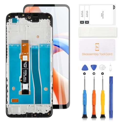 LADYSON LCD-Display für Motorola Moto G42 XT2233 XT2233-2 LCD Display Touchscreen Digitizer Full Assembly mit Reparatur-Set (Schwarz mit Rahmen, 6,4 Zoll) von LADYSON