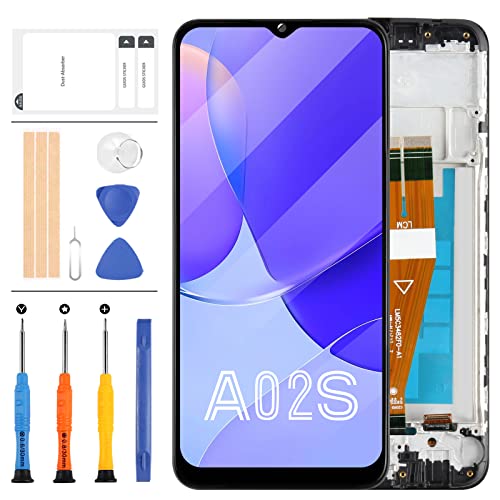 LADYSON LCD Screen Replacement and Touch Digitizer Full Assembly with Frame for Samsung Galaxy A02s SM-A025F NEW Matrix Glass Lens Kits with Free Tools European Version von LADYSON