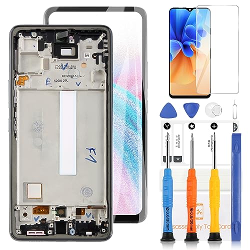 LADYSON OLED-LCD-Bildschirm für Samsung Galaxy A53 5G A536 A536B LCD Display Touchscreen Digitalisierer Montage Ersatz-Kit mit Werkzeug (6,5 Zoll, Schwarz) von LADYSON