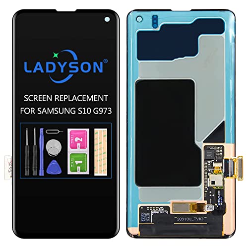 LADYSON Original Bildschirm Ersatz für Samsung Galaxy S10 SM-G973F SM-G973U SM-G973W SM-G9730 LCD Display Touch Digitizer Full Glass Panel Assembly Repair Parts Kits von LADYSON