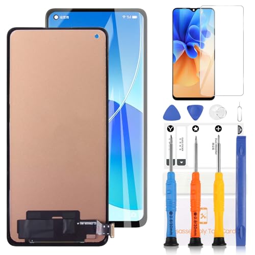 LADYSON TFT-LCD-Bildschirm für Oppo Reno 6 PRO 5G PEPM00 CPH2249 6,55 Zoll LCD Display Touchscreen Digitizer Assembly Ersatzteil für Oppo Reno6 PRO 5G LCD Display mit Werkzeugen (schwarz) von LADYSON