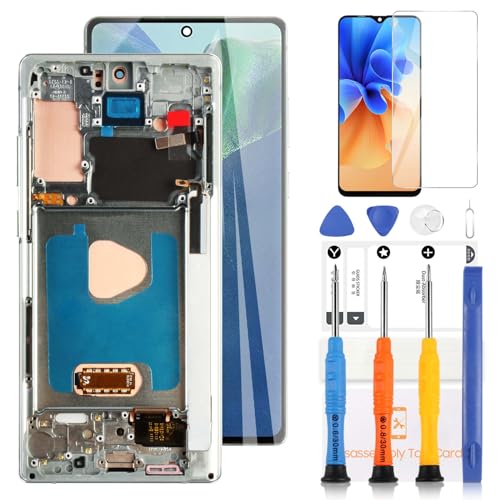 LADYSON TFT-LCD-Bildschirm für Samsung Galaxy Note 20 5G N980 N981 Ersatzbildschirm für Samsung Galaxy Note 20 4G LCD-Display Touchscreen Digitizer Montage mit Werkzeugen (Grün mit Rahmen) von LADYSON