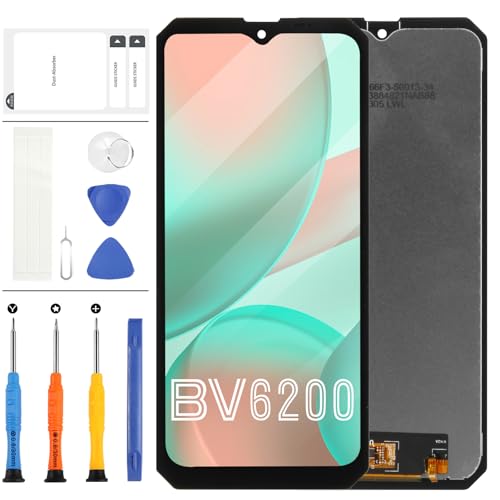 LCD Bildschirm für Blackview BV6200 Bildschirm Ersatz für Blackview BV6200 Pro LCD Display Touchscreen Digitizer Glas Montage mit Werkzeug 6,56 Zoll (Schwarz Kein Rahmen) von LADYSON