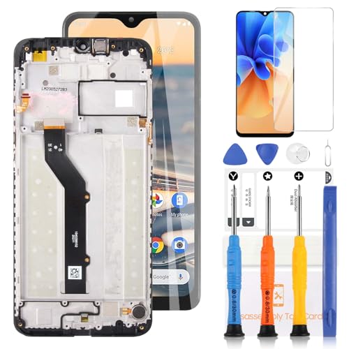 LCD-Bildschirm für Nokia 5.3 Display TA-1227 LCD Screen Ersatz TA-1229 TA-1223 TA-1234 LCD Display Touch Digitizer Assembly Reparaturteile mit Werkzeugen (Schwarz mit Rahmen) von LADYSON