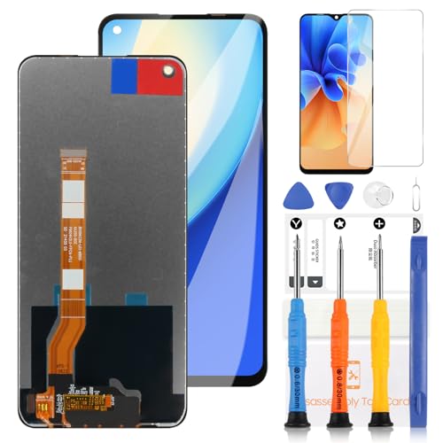 LCD-Bildschirm für Oppo A76 CPH2375 Ersatz für Oppo A76 / A36 PESM10 LCD Display Touchscreen Digitizer Montage Reparaturteile mit Werkzeugen (Schwarz 6,56 Zoll) von LADYSON