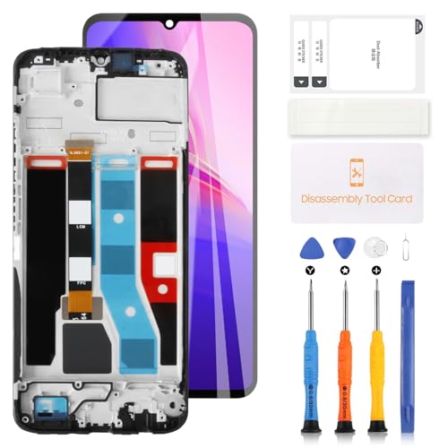 LCD Bildschirm für Realme Note 50 RMX3834 LCD Display für Realme Note 50 RMX3834 Digitizer Touchscreen Vollmontage Ersatzteile Kit (6,7 Zoll, Schwarz mit Rahmen) von LADYSON