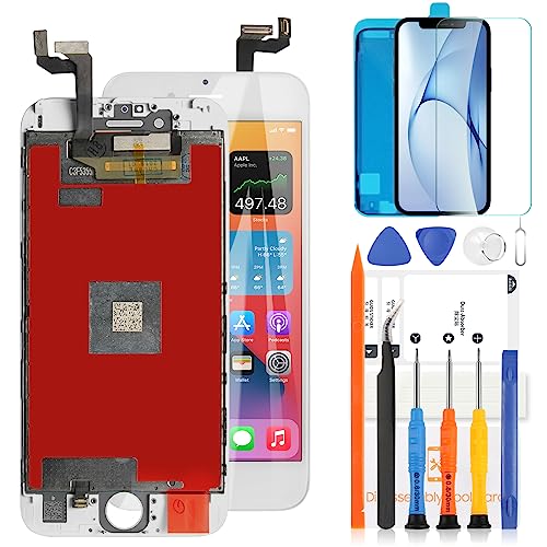 LCD-Bildschirm für iPhone 6S Bildschirm Ersatz für iPhone 6S LCD Display Touchscreen Glas Digitizer (Modell: A1633 A1688 A1691 A1700) Montage mit Reparaturwerkzeug-Set (weiß) von LADYSON