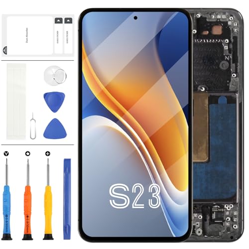 OLED-LCD-Bildschirm für Samsung Galaxy S23 5G, Ersatzdisplay mit Rahmen für Samsung S23 SM-S911B, S911U, S911, LCD-Display, Digitizer, Touch-Montageset, Schwarz, mit Fingerabdruck OLED-LCD-Bildschirm für Samsung Galaxy S23 5G, Ersatzdisplay mit Rahmen für Samsung S23 SM-S911B, S911U, S911, LCD-Display, Digitizer, Touch-Montageset, Schwarz, mit Fingerabdruck von LADYSON