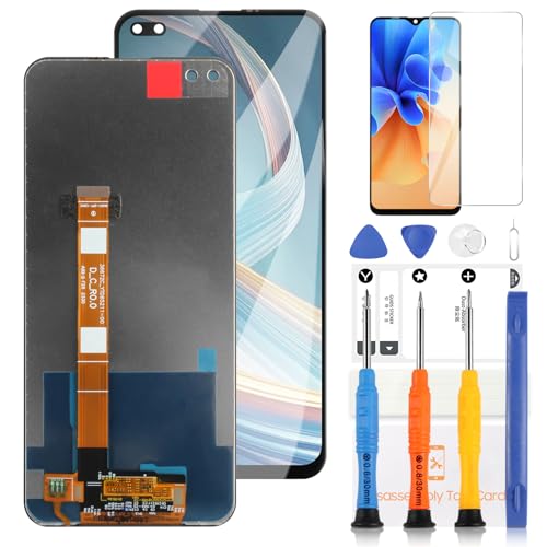 Oppo Reno4 Z 5G LCD-Bildschirm für Oppo Reno4Z 5G CPH2065 LCD Display Touchscreen Digitizer Assembly Reparaturteile mit Werkzeugen (schwarz) von LADYSON