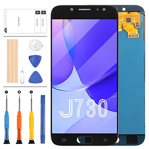 TFT-Display für Samsung Galaxy J7 Pro 2017 J730 J730F/DS J730G/DS J730GM/DS LCD-Bildschirm, Ersatz-Digitizer-Montage-Glas-Reparatur-Set, Werkzeuge (kein Original AMOLED) (schwarz, ohne Rahmen) von LADYSON