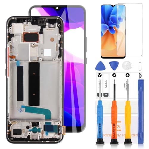 TFT-LCD-Bildschirm für 6,57 Zoll Xiaomi Mi 10 Lite 5G M2002J9G M2002J9S LCD Display Touchscreen Assembly Ersatz Glas Digitalisierer mit Werkzeugen (Schwarz mit Rahmen) von LADYSON