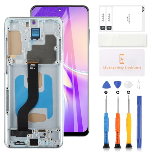 TFT LCD Bildschirm für Samsung Galaxy S20 Plus 5G Bildschirm Ersatz mit Rahmen für Samsung S20 Plus G985 G985A G985F G985P G9860 LCD Display Touchscreen Digitizer Vollmontage Blau von LADYSON